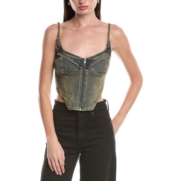 AFRM Tops - Afrm Womens  Iris Zip Front Corset Top, Grey